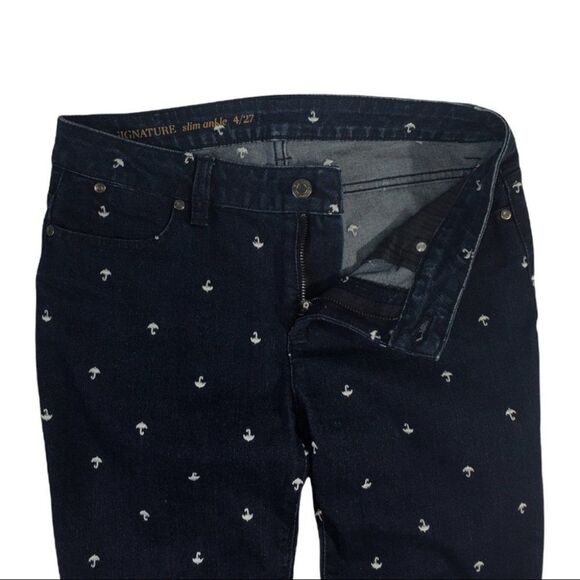 WJ27 Women’s Talbots Signature Slim Ankle Umbrella Dark Denim Jeans 27 - Picture 2 of 4